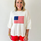 Flag Print Knit Sweater
