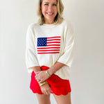 Flag Print Knit Sweater