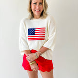 Flag Print Knit Sweater