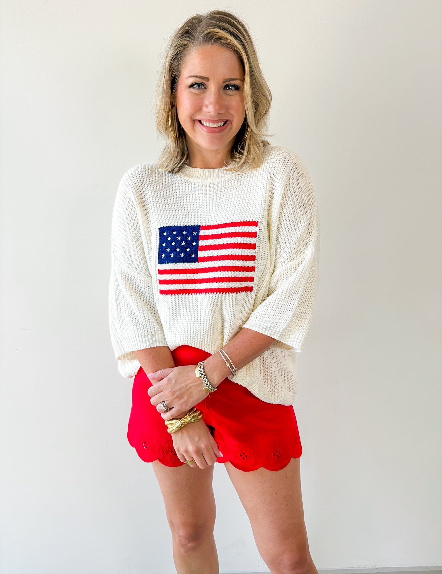 Flag Print Knit Sweater