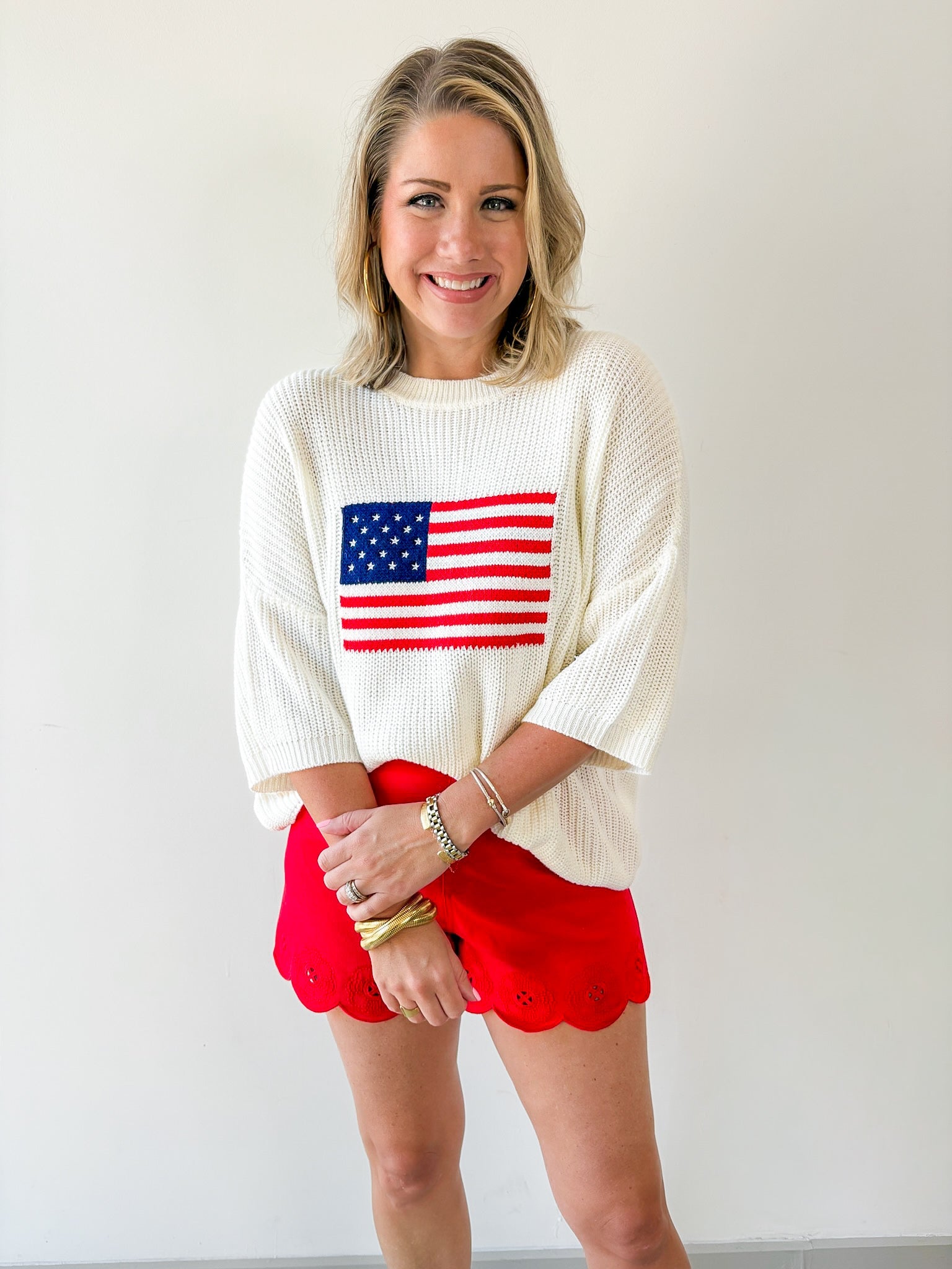 Flag Print Knit Sweater