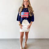 Flag Print Knit Sweater