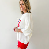 Flag Print Knit Sweater