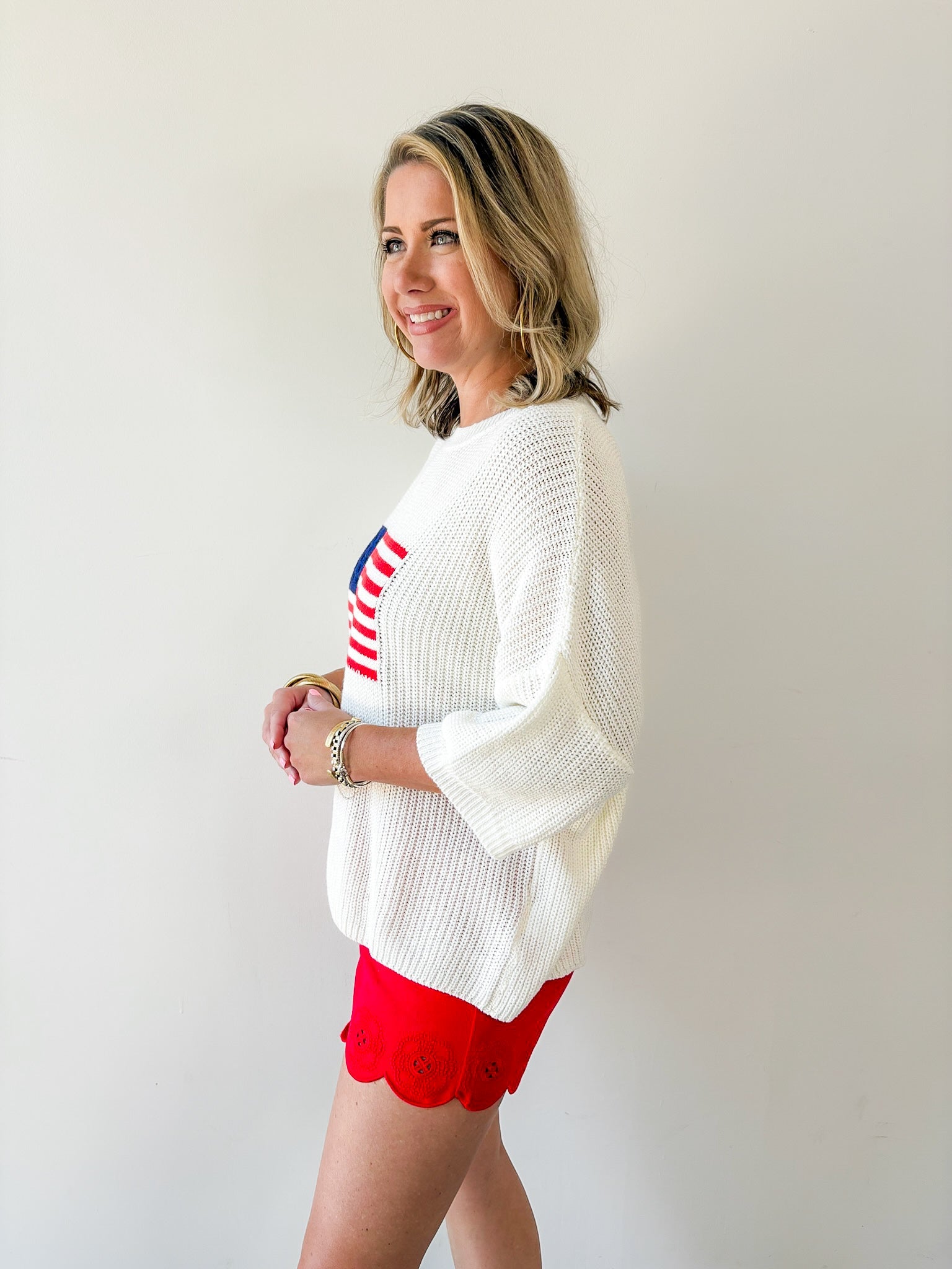 Flag Print Knit Sweater