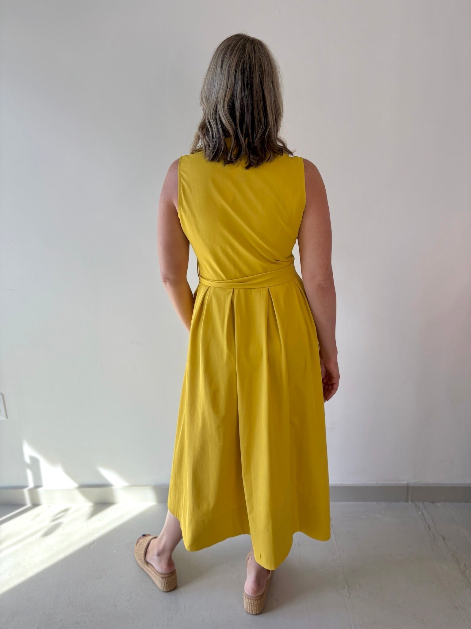 Flared Midi Dress - Golden Yellow