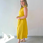 Flared Midi Dress - Golden Yellow