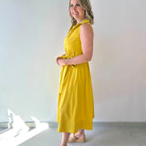 Flared Midi Dress - Golden Yellow