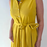 Flared Midi Dress - Golden Yellow