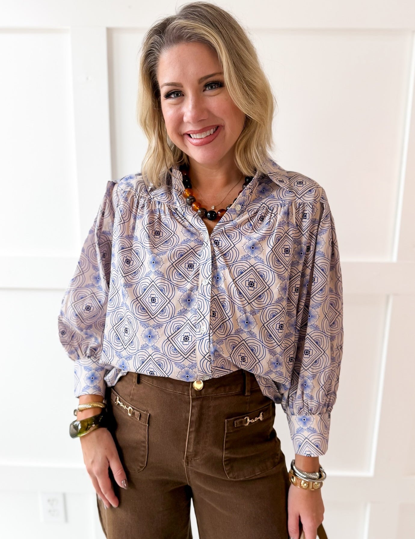 Floral Abstract Print Top