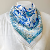 Floral Accent Scarf - Blue