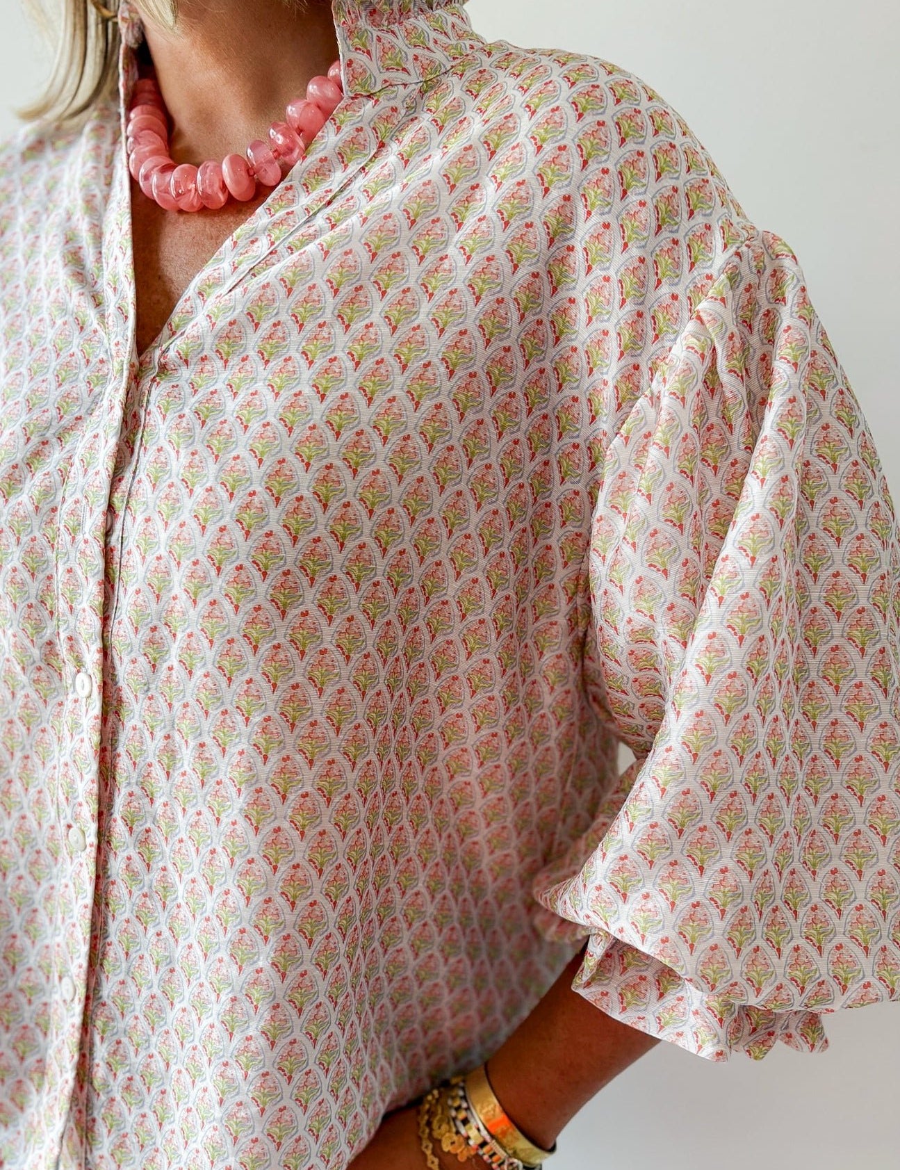 Floral Block Tencel Top