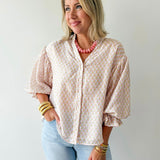 Floral Block Tencel Top
