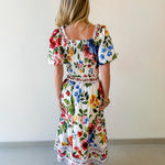 Floral Border Top & Skirt Set