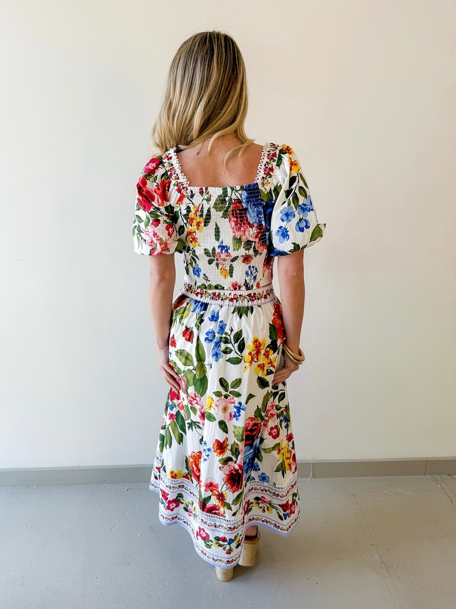 Floral Border Top & Skirt Set