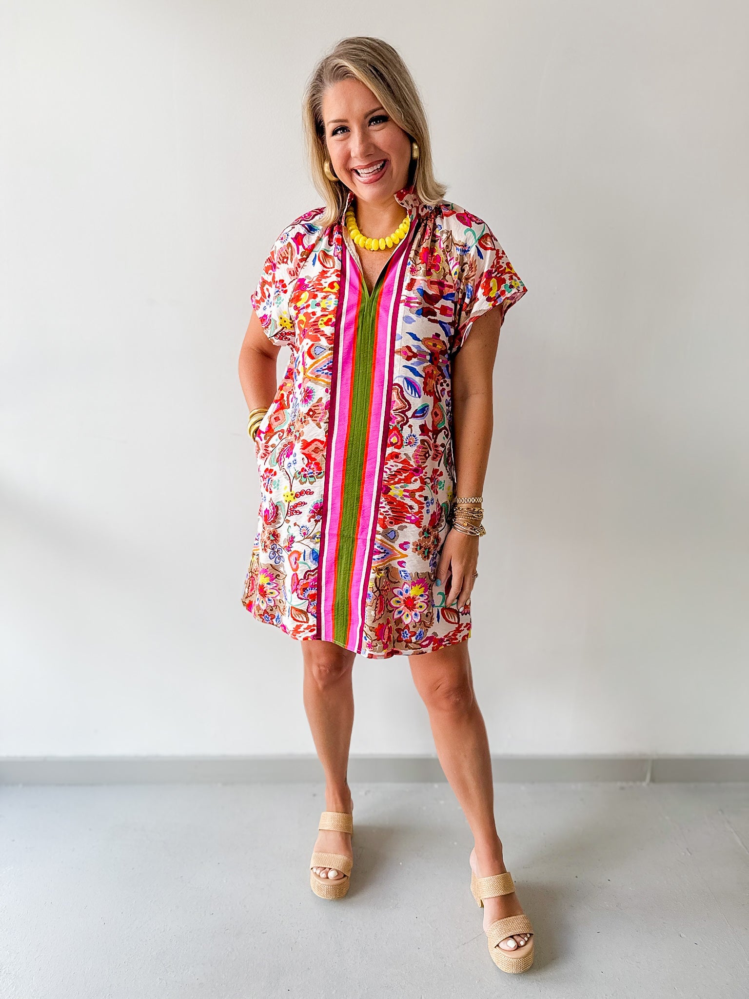 Floral & Cheetah Print Dress