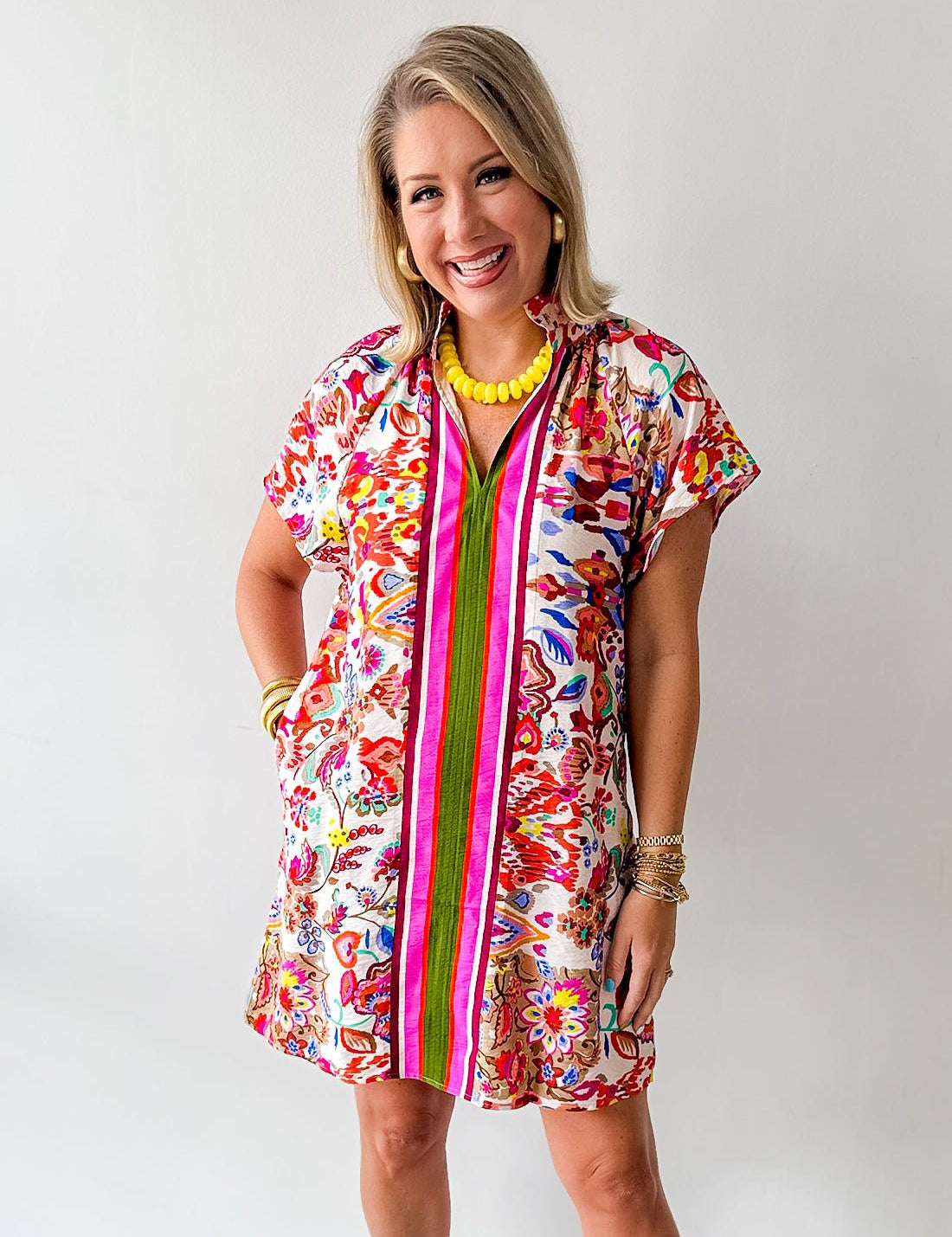Floral & Cheetah Print Dress
