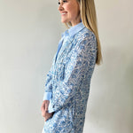 Floral Contrast Stripe Mini Dress