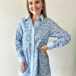 Floral Contrast Stripe Mini Dress