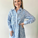 Floral Contrast Stripe Mini Dress