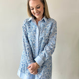 Floral Contrast Stripe Mini Dress