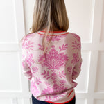 Floral Damask Knit Sweater