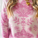 Floral Damask Knit Sweater