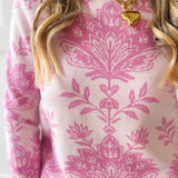 Floral Damask Knit Sweater
