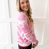 Floral Damask Knit Sweater