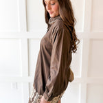 Floral Embroidered Dress - Brown