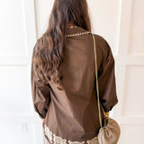 Floral Embroidered Dress - Brown