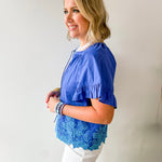 Floral Embroidered Hem Top