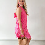 Floral Eyelet Bow Dress