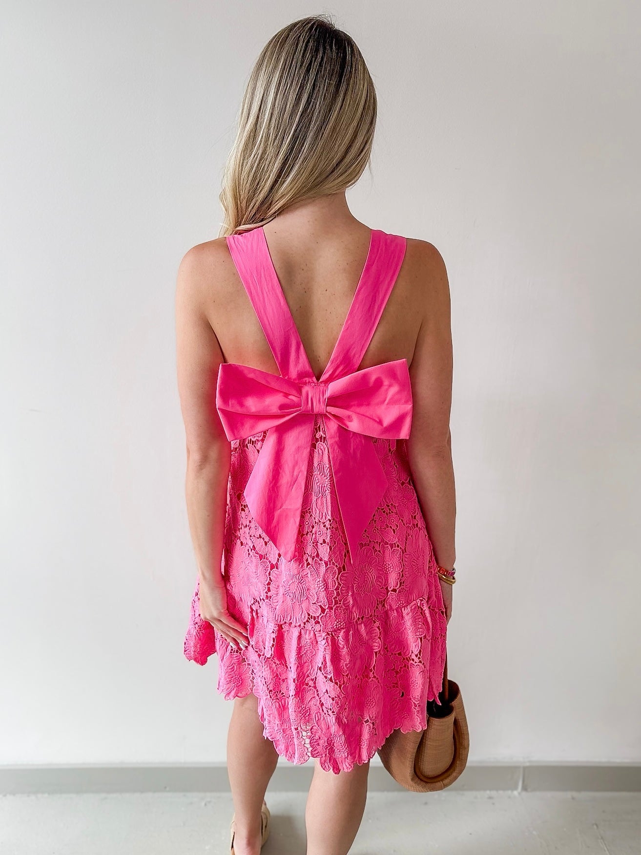 Floral Eyelet Bow Dress
