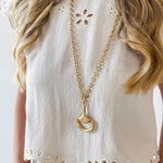 Floral Eyelet Hem Top & Midi Skirt Set - Natural