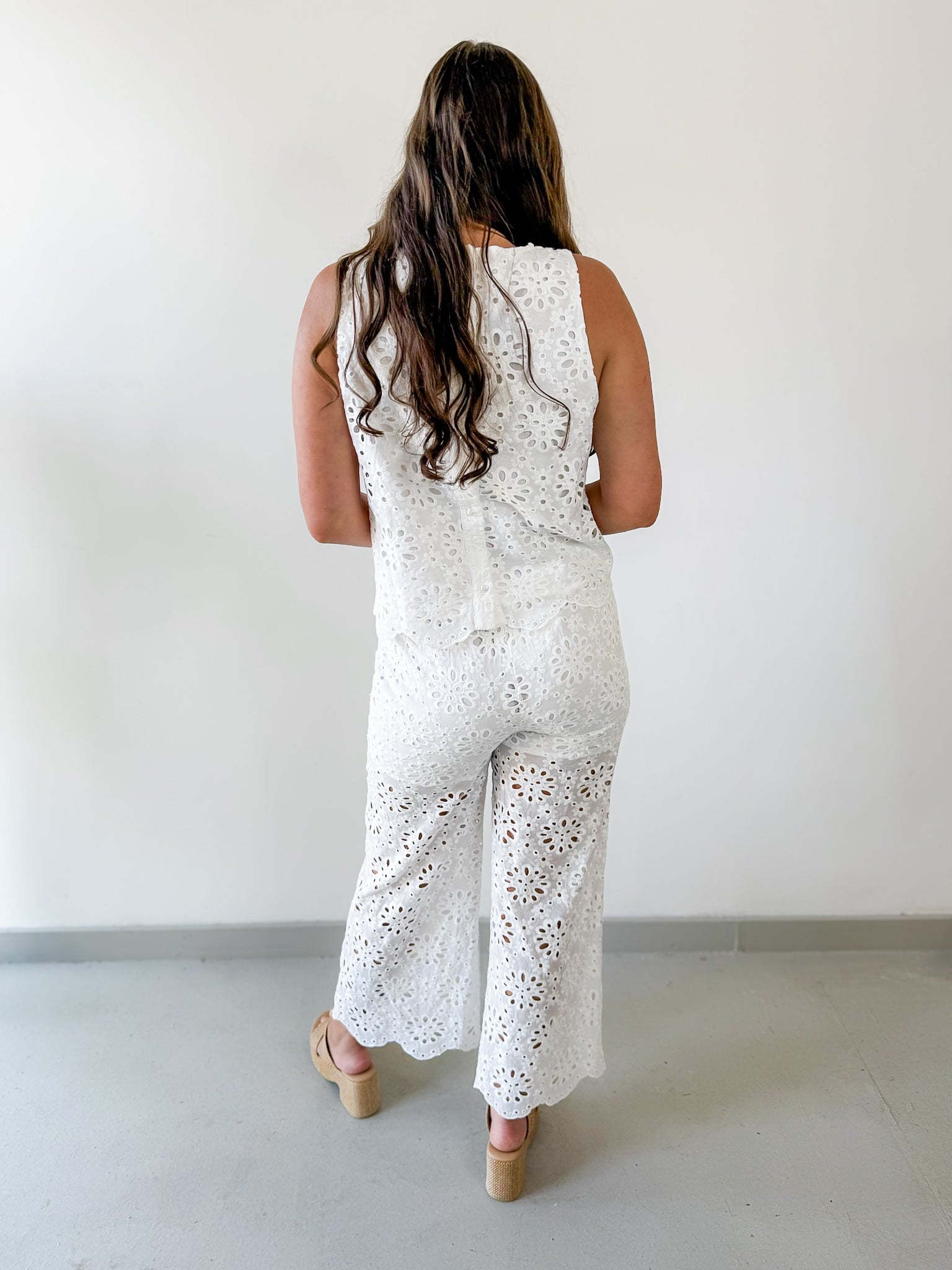 Floral Eyelet Lace top & Pant Set