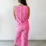 Floral Eyelet Lace top & Pant Set