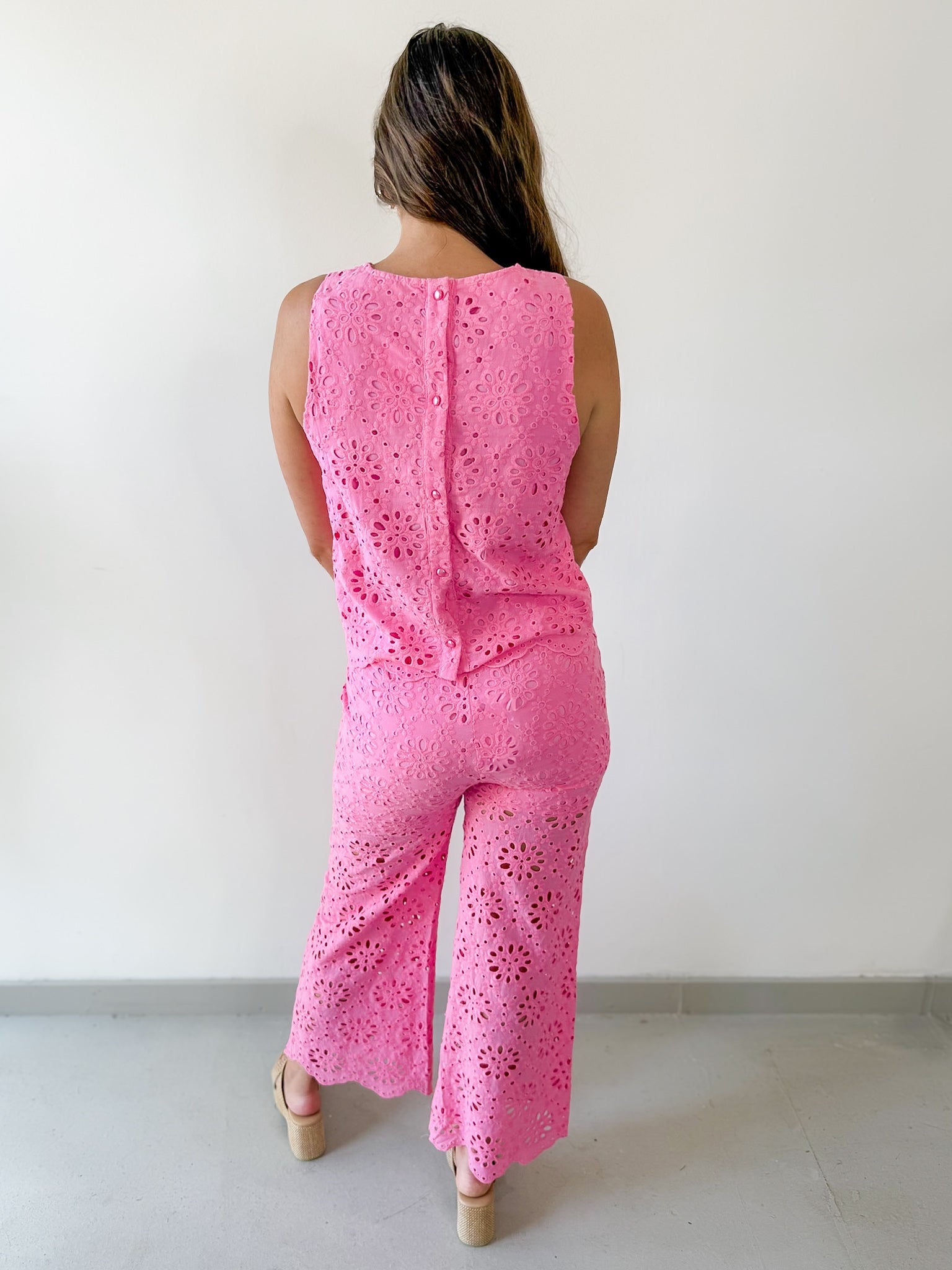 Floral Eyelet Lace top & Pant Set