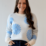 Floral Flocked Sweater