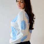 Floral Flocked Sweater