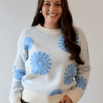 Floral Flocked Sweater