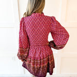 Floral & Geo Border Print Dress