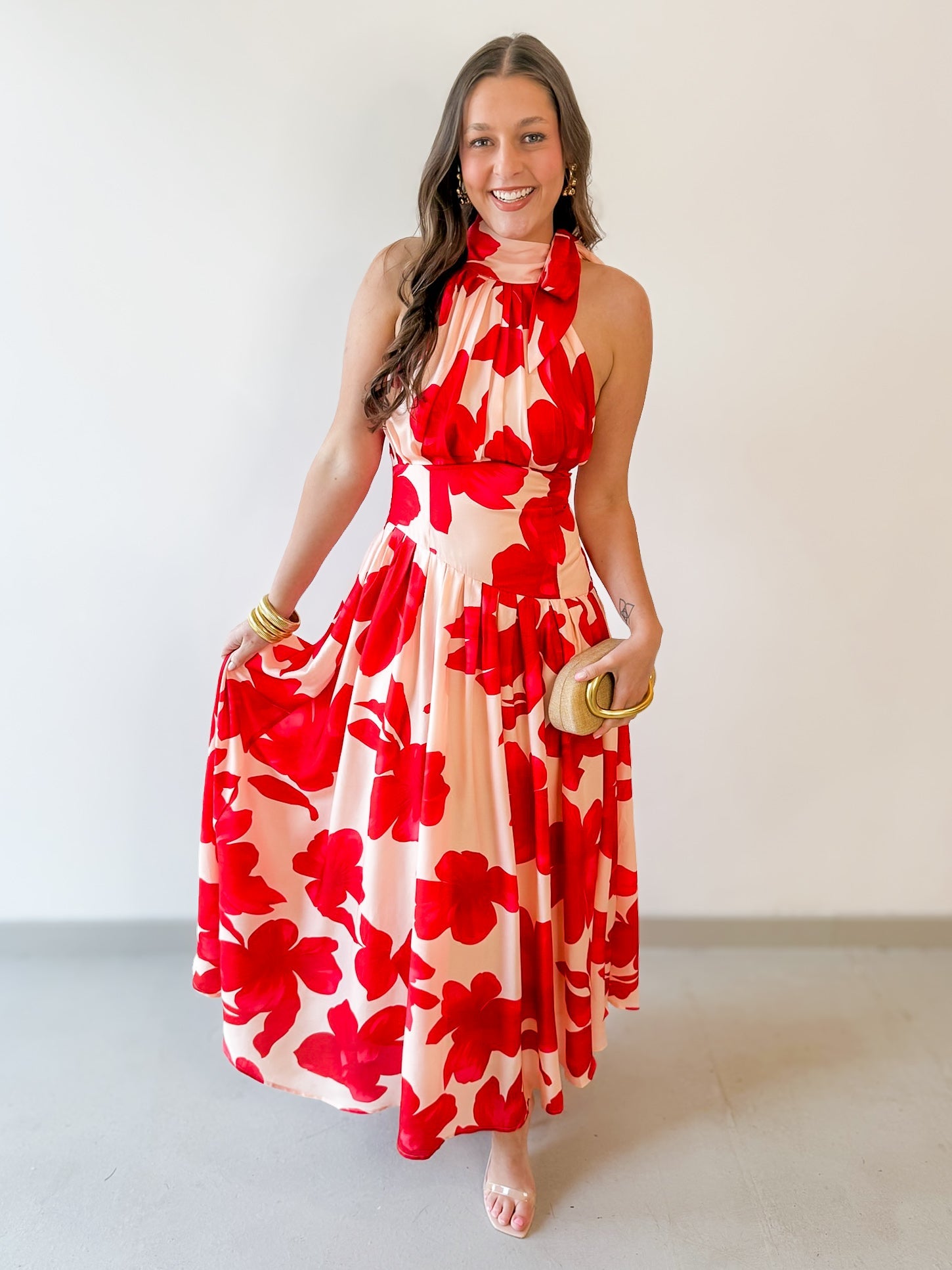Floral Halter Maxi Dress