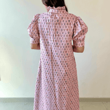 Floral High Ruffled Mock neck Dress