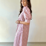 Floral High Ruffled Mock neck Dress