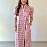 Floral High Ruffled Mock neck Dress