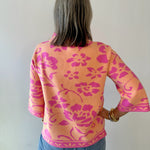 Floral Jacquard Knit Mock Neck