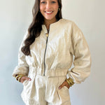 Floral Jacquard Pleated Shorts