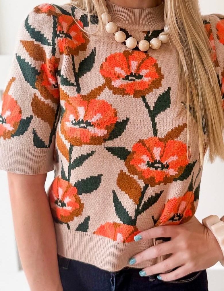 Floral Knit Sweater