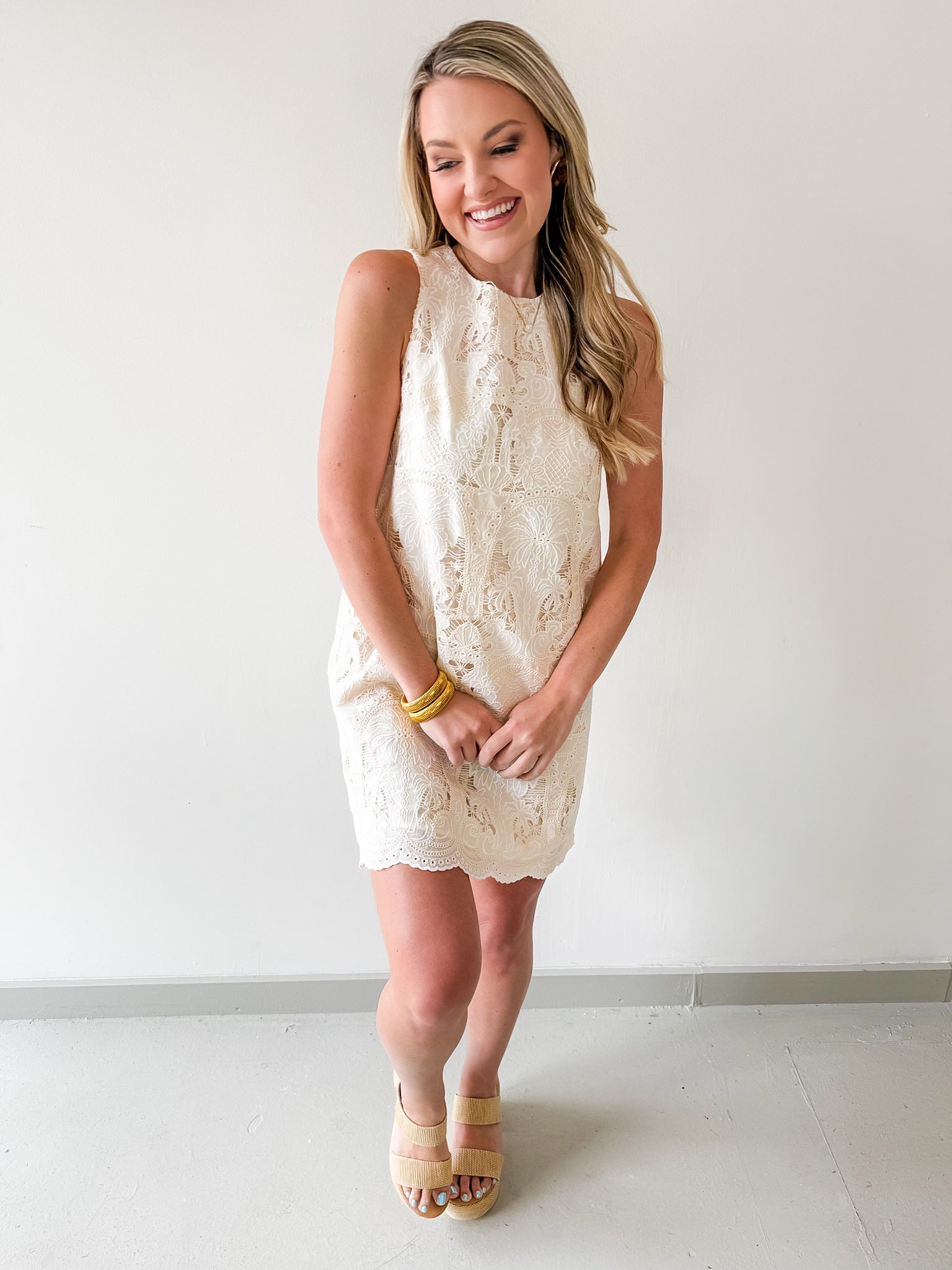 Floral Lace Shift Dress