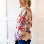 Floral & Leaf Motif Knit Sweater